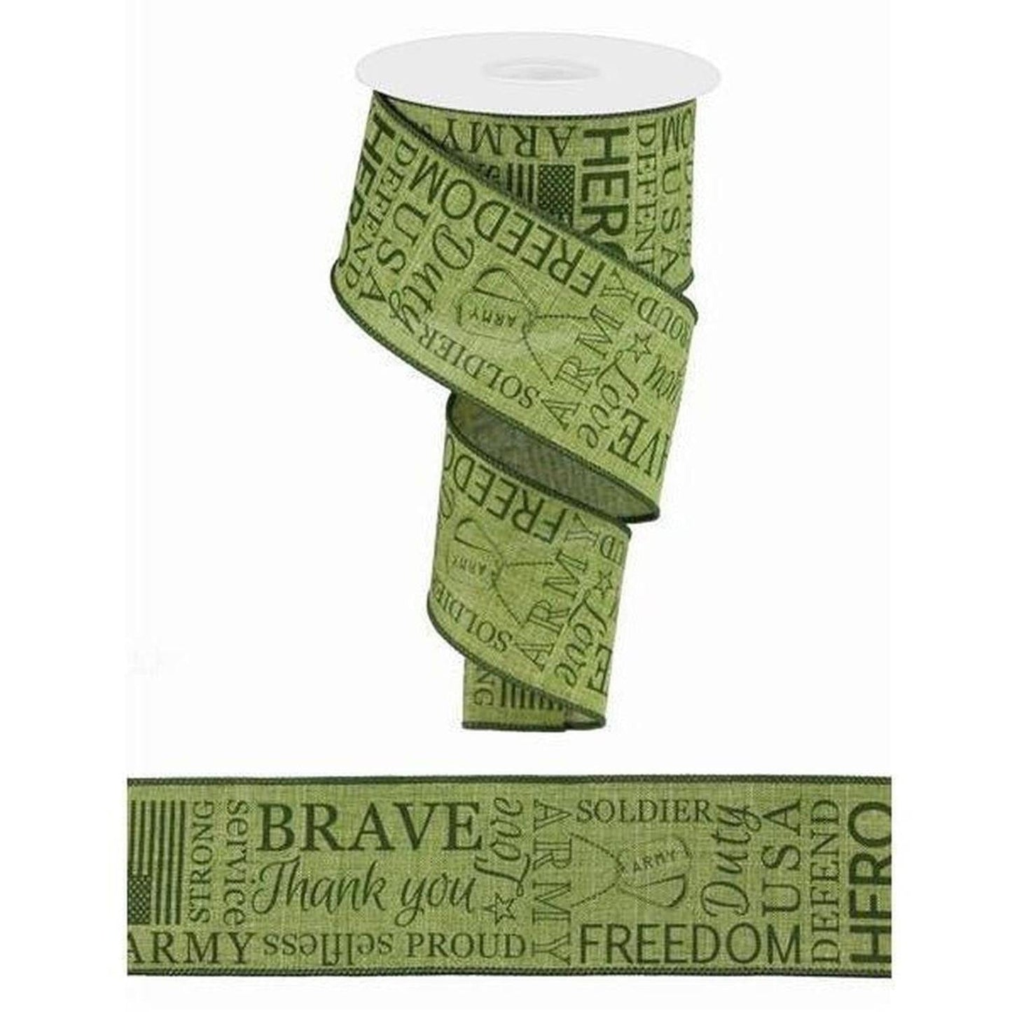 2.5" United States Army Ribbon: Army Green (10 Yards)