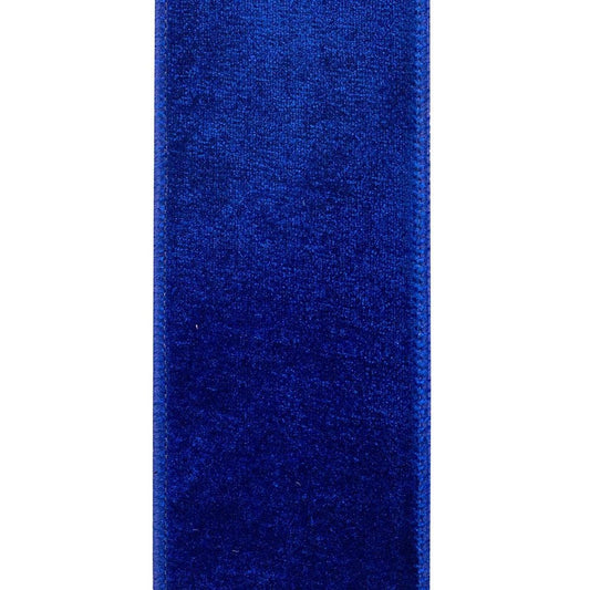 2.5" Velvet Plush Dupioni Ribbon: Royal Blue (10 Yards)
