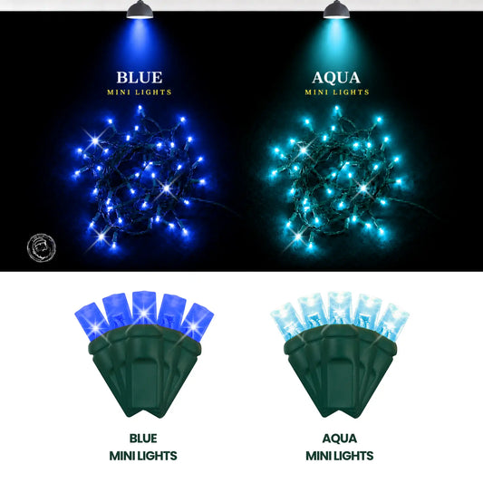 LED Mini Lights 5MM Blue Twinkle 6" Spacing