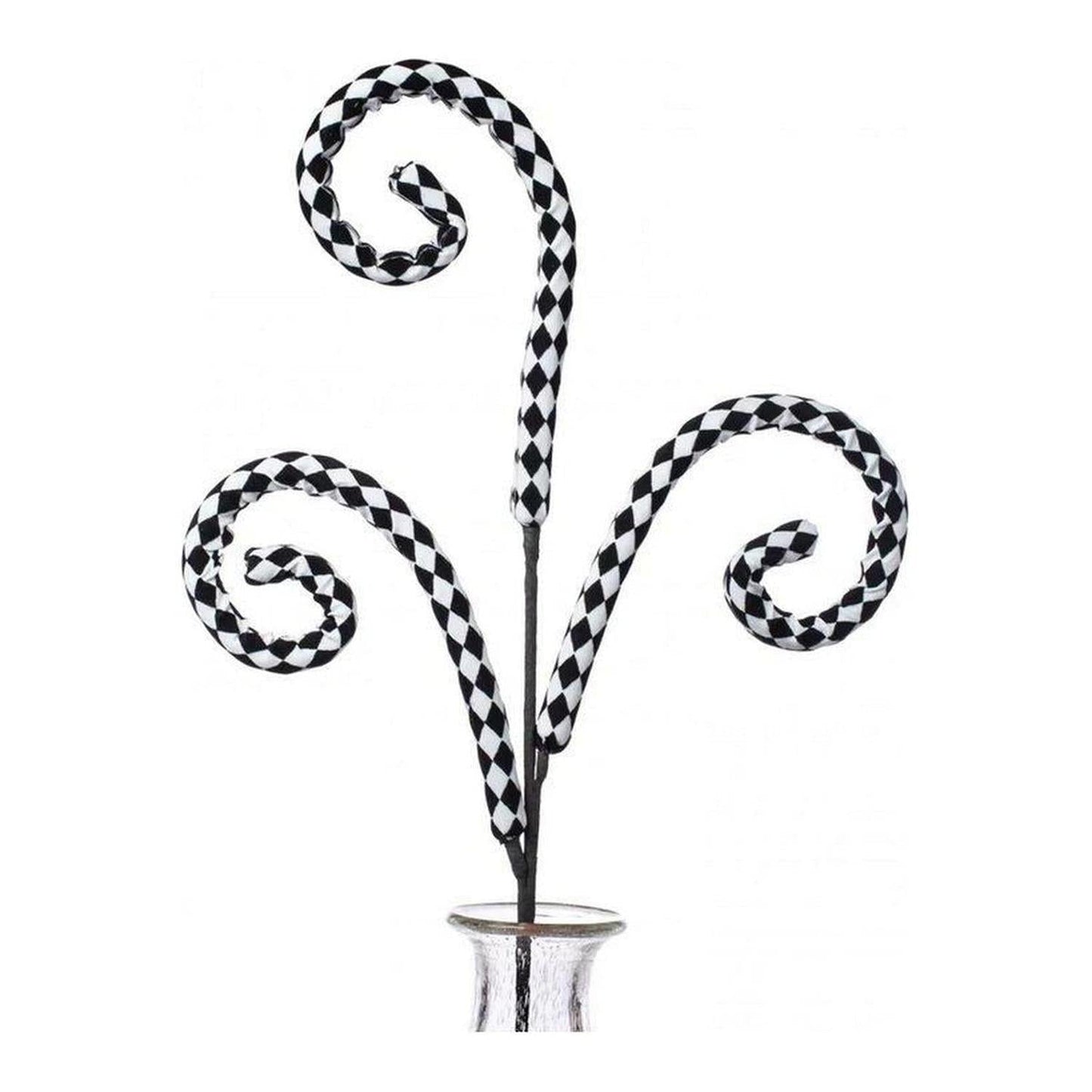 31" Harlequin Tubing Coil Spray: Black & White
