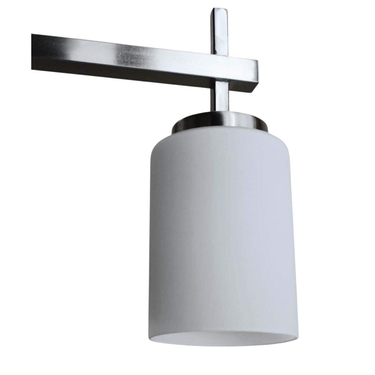 31"W 4-Light Kitchen Island Light Fixture Brushed Nickel Finish Frosted Glass Shade