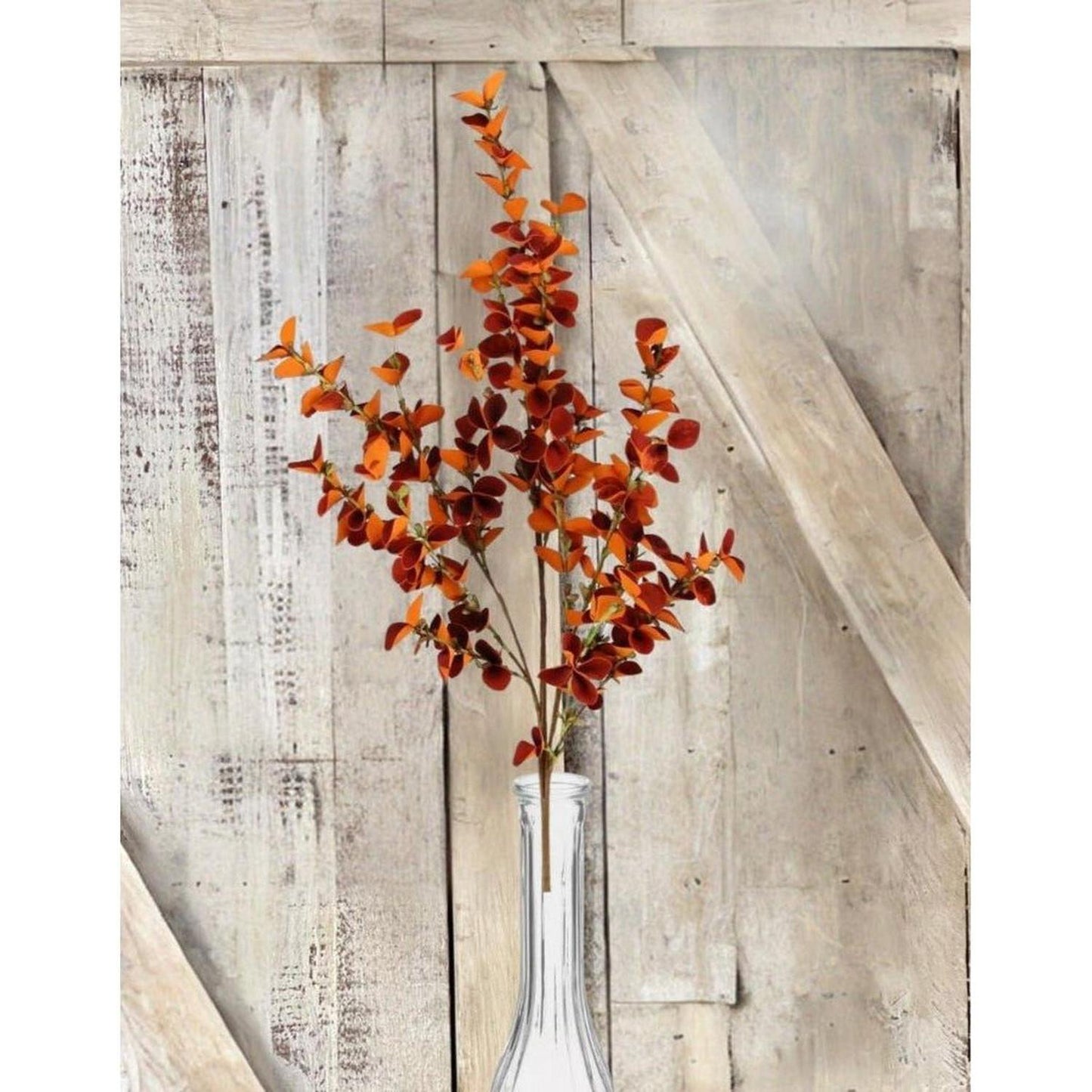 33" Foam Eucalyptus Paper Leaf Spray: Orange
