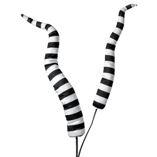 34" Stripe Horn Spray: Black & White