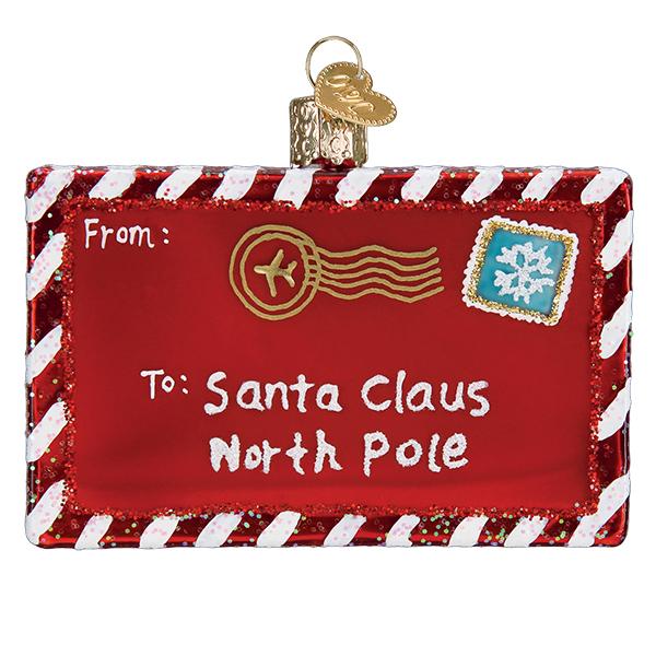 a red and white christmas ornament