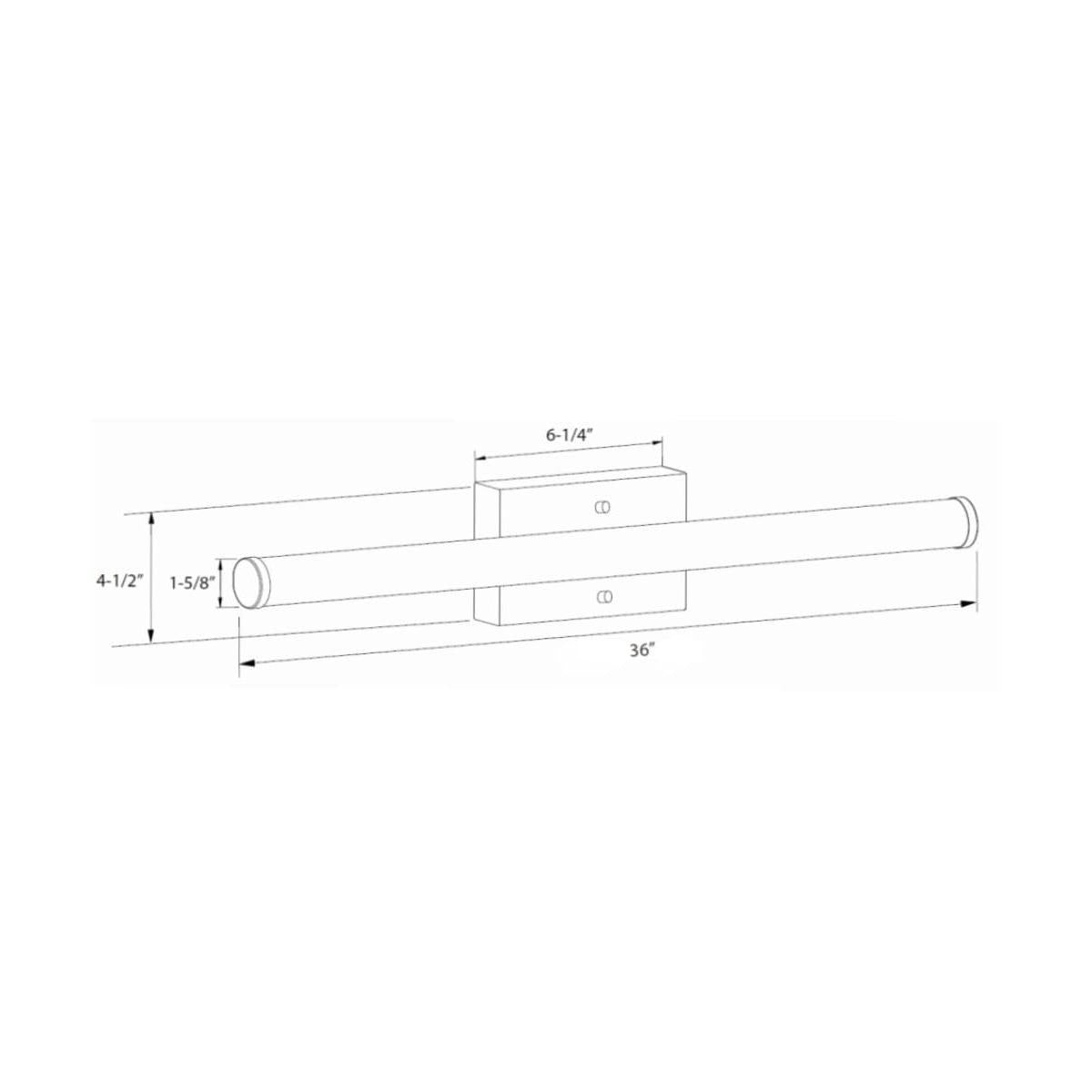 36"W 1-Light LED Round Linear Bath Vanity Light Fixture Brushed Nickel Finish