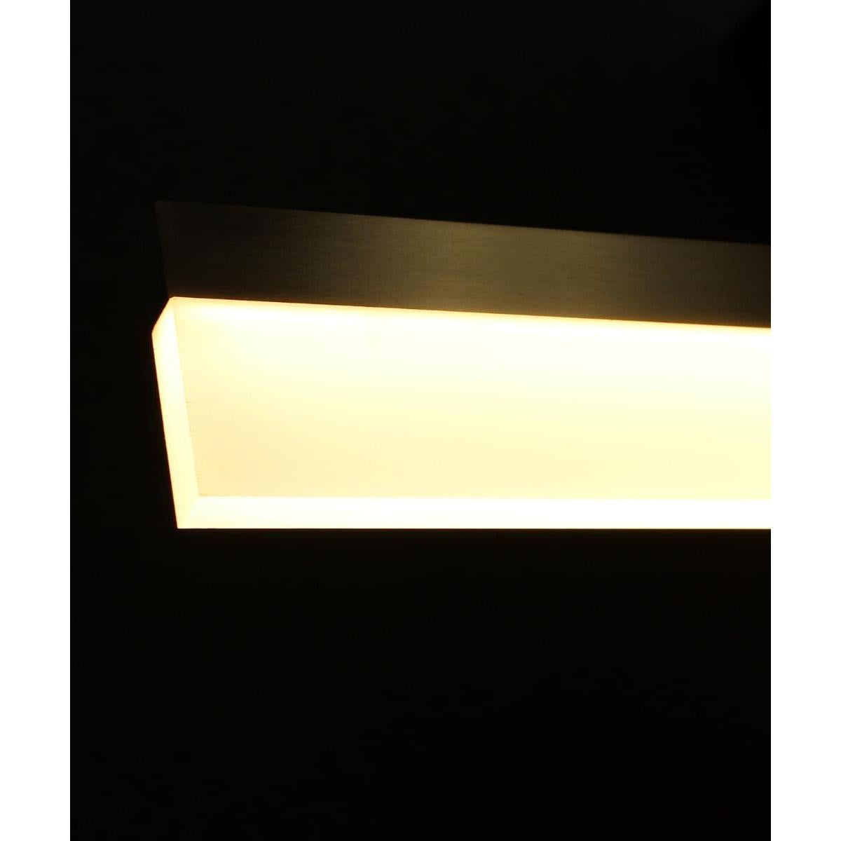 36"W 1-Light Linear Bar Ribbon LED Kitchen Island Light Fixture Brushed Nickel Finish Acrylic Shade