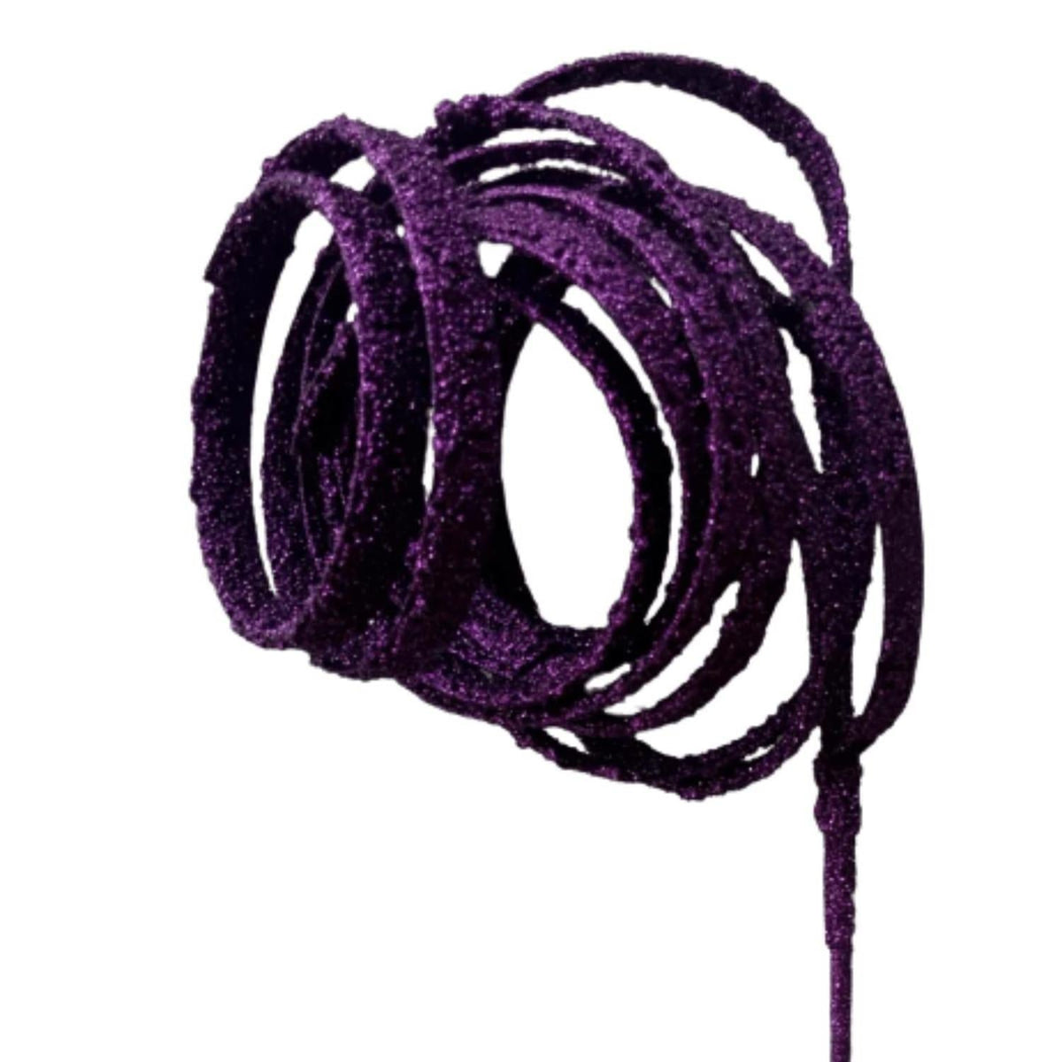 39" Glitter Loop Ribbon Spray: Purple