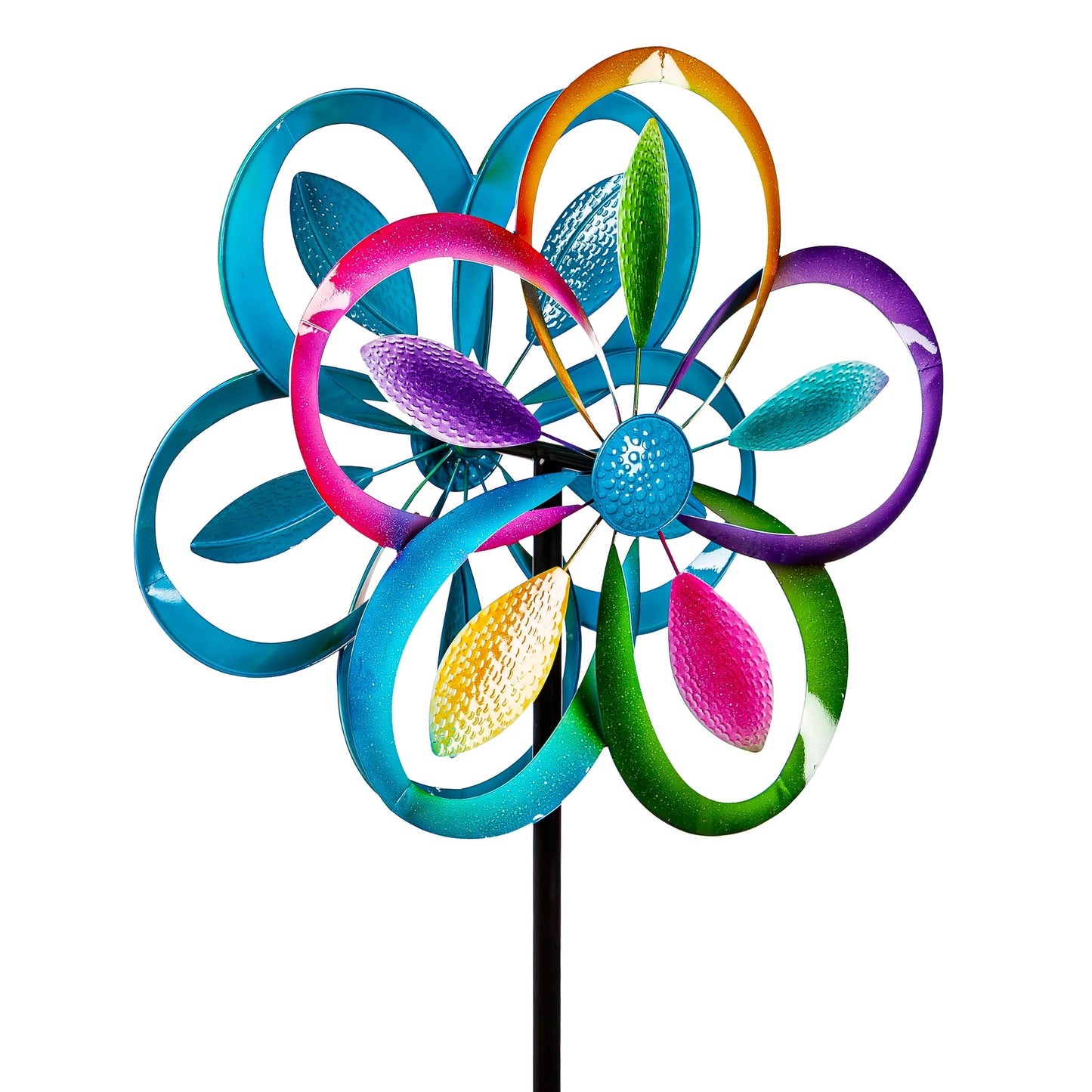 75"H Wind Spinner, Multi-Color Rings