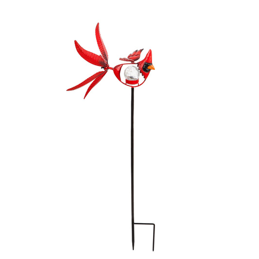 Memorial Mobile, Solar Cardinal Metal Wind Spinner with Glass Orb