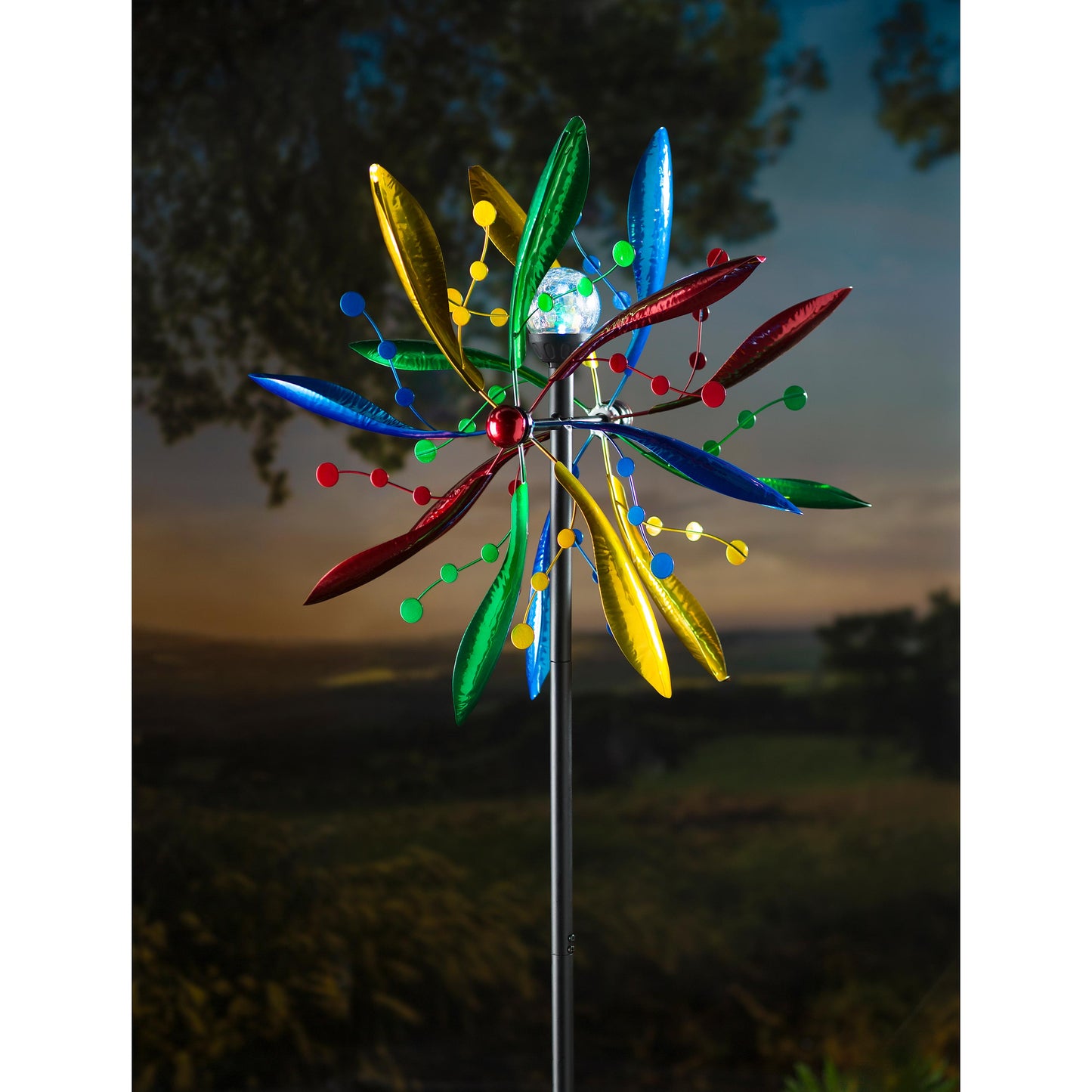 75" Solar Wind Spinner, Multi-Color Leaves