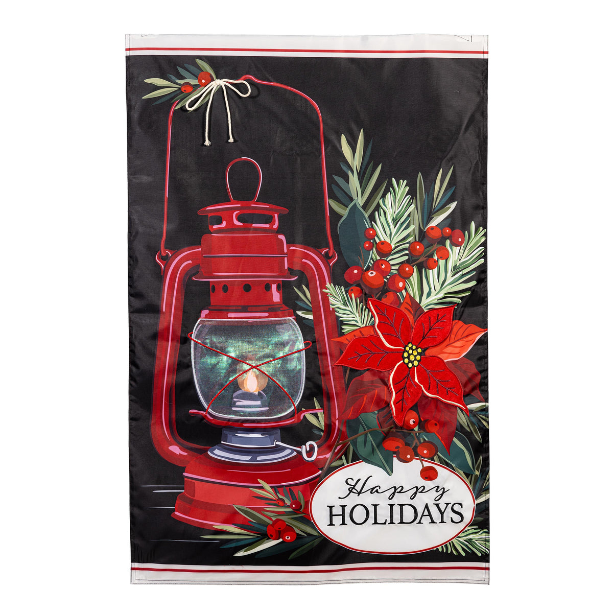 Christmas Carriage Lantern Applique House Flag