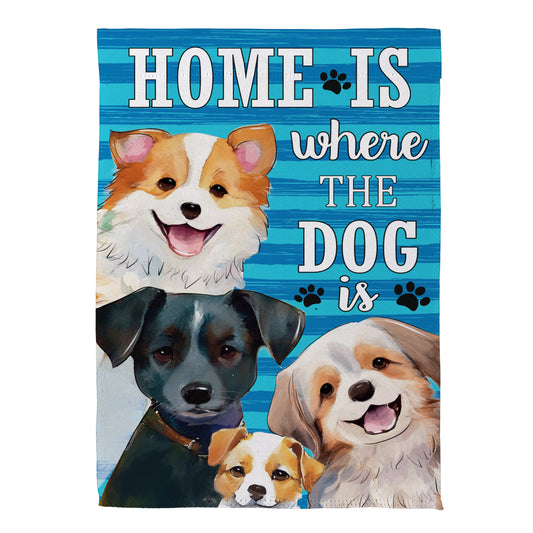 Home Is Where The Dog Is Suede House Flag