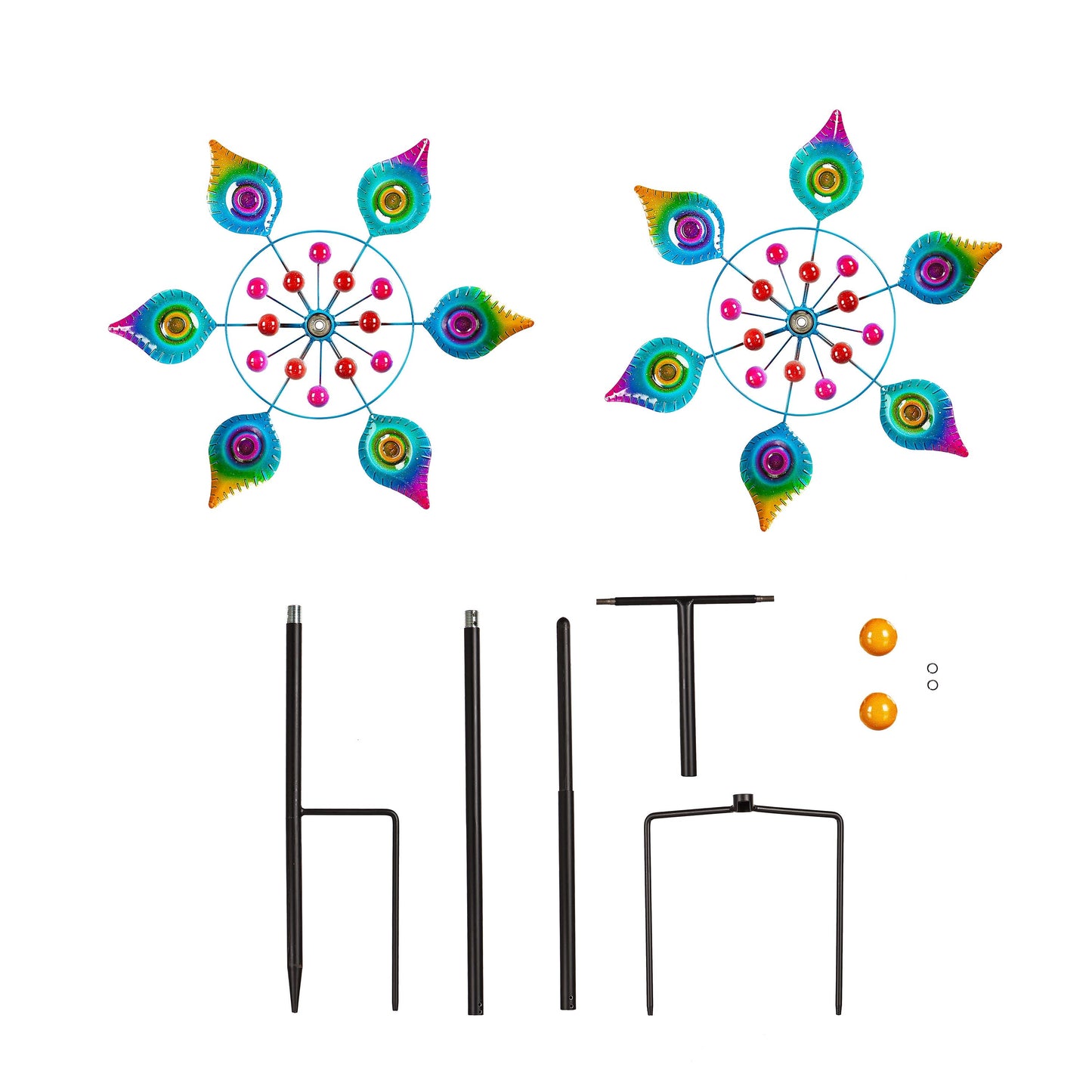 75"H Peacock Tail Wind Spinner