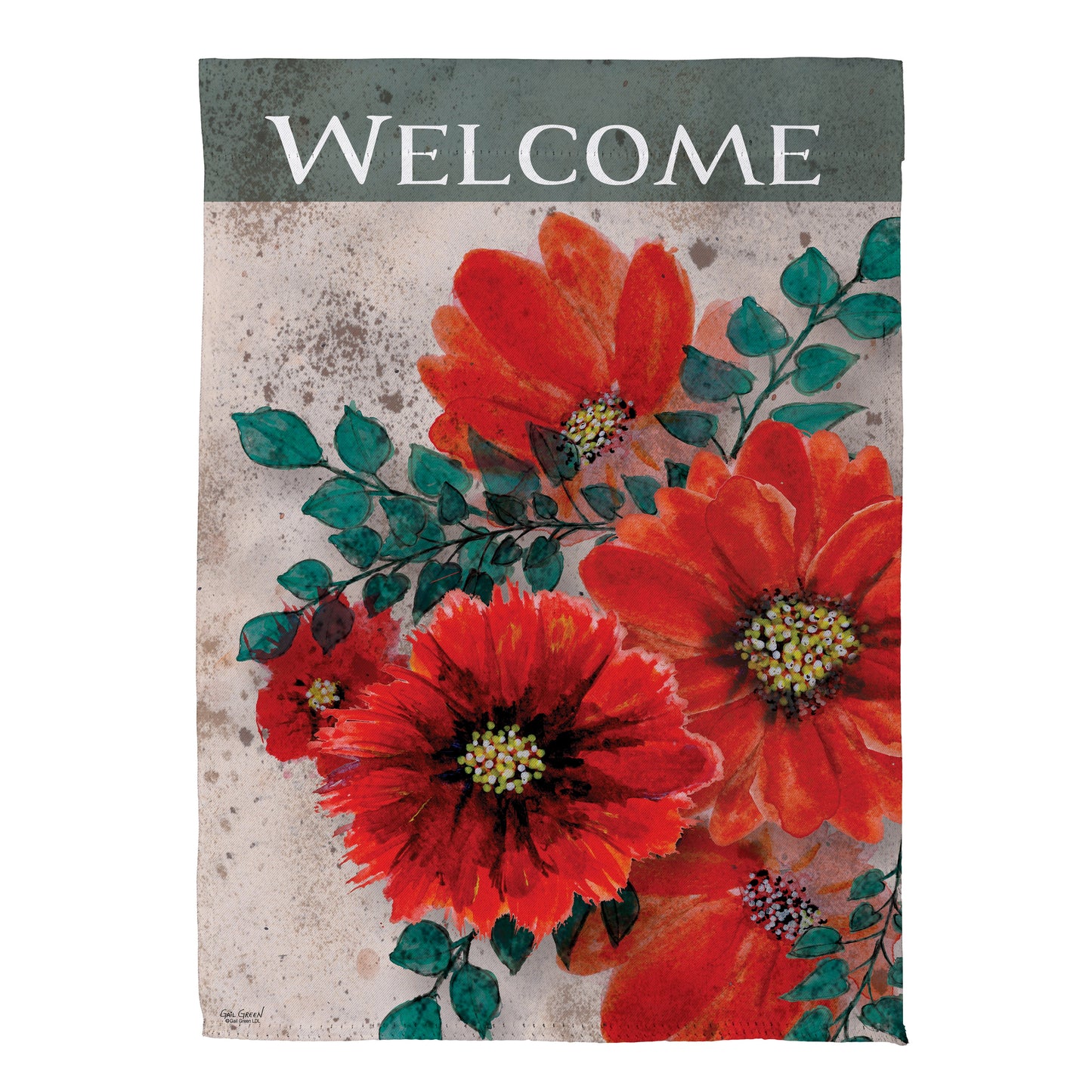 Royal Red Poppy Suede House Flag