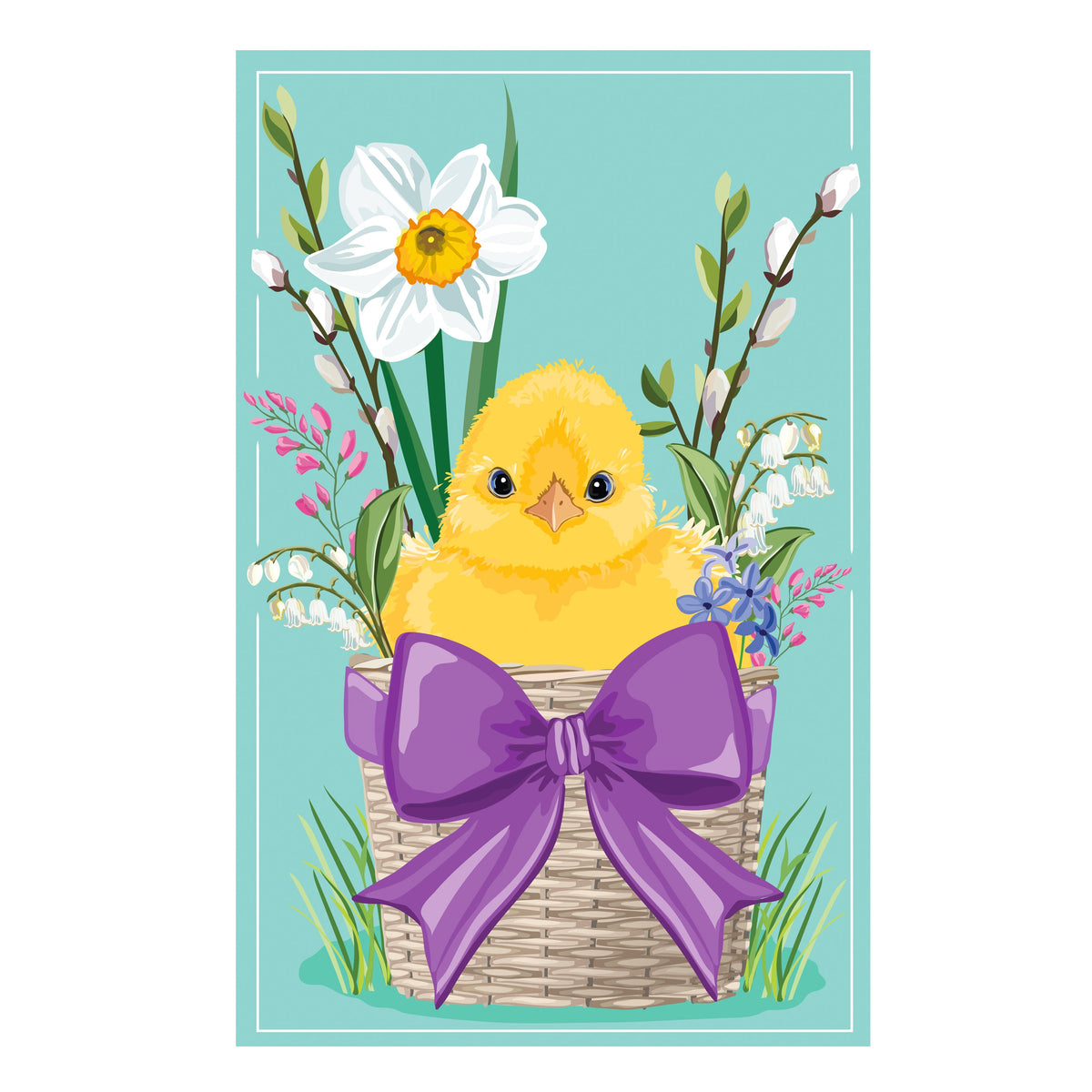 Easter Bow Basket Applique House Flag