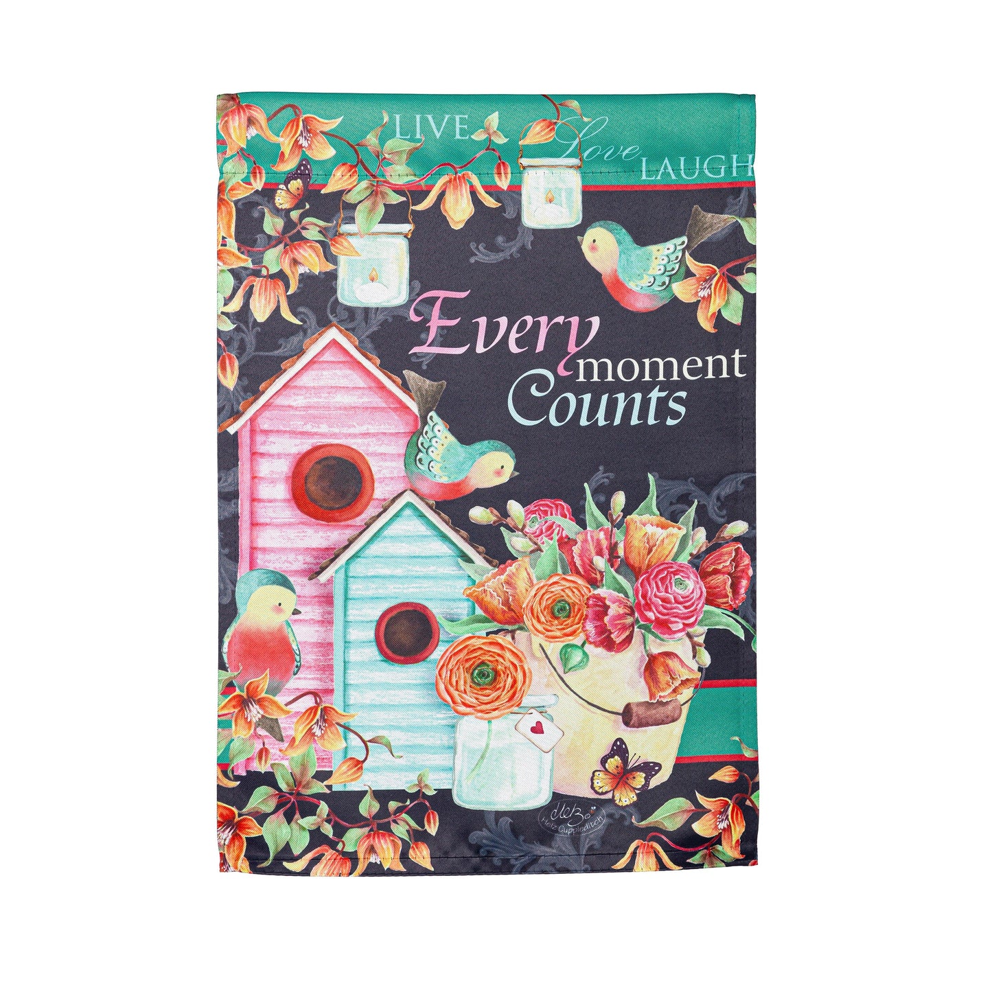 Every Moment Counts Suede House Flag