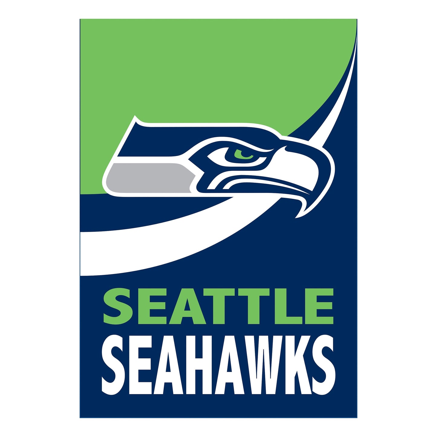 Seattle Seahawks Burlap Flag House Size