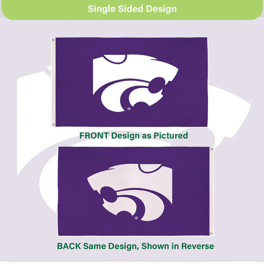 Kansas State University Single Sided Estate Flag with 2 Grommets, 3'x5'