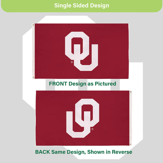 University of Oklahoma Single Sided Estate Flag with 2 Grommets, 3'x5'