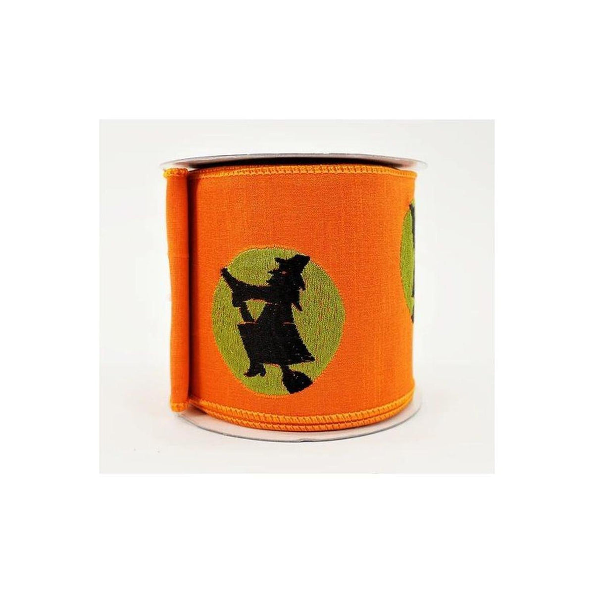 4" Embroidered Witch Ribbon: Orange (10 Yards)