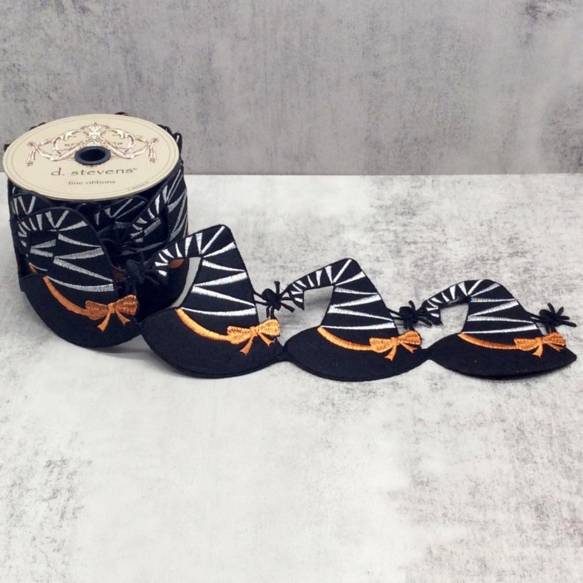 4" Witch Hat Garland Ribbon: Black (5 Yards)