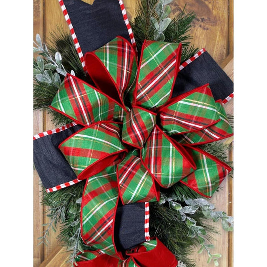 4" Candy Cane Edge Ribbon: Black (5 Yards)