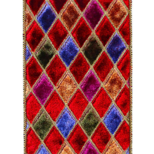 4" Diamond Velvet Jewel Deluxe Ribbon: Wine (5 Yards)