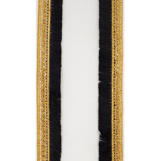 4" Dupioni Fringe Edge Ribbon: White (5 Yards)
