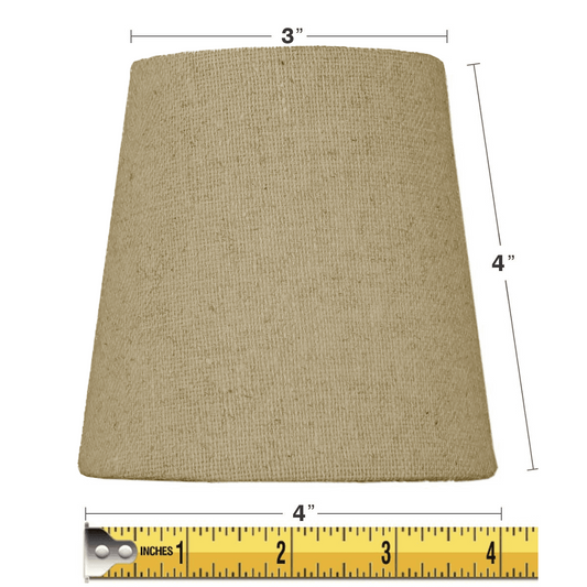 4"W x 4"H Chandelier Sand Linen Clip-On Lampshade