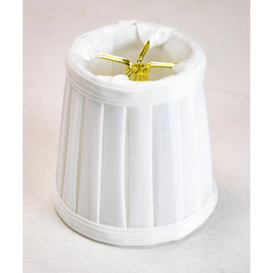 4"W x 4"H Set of 6 Down White Pleated Clip-on Candelabra Lampshade