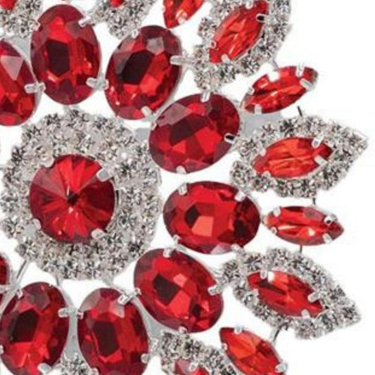 4.25in Hanging Faux Jewel Ornament: Red