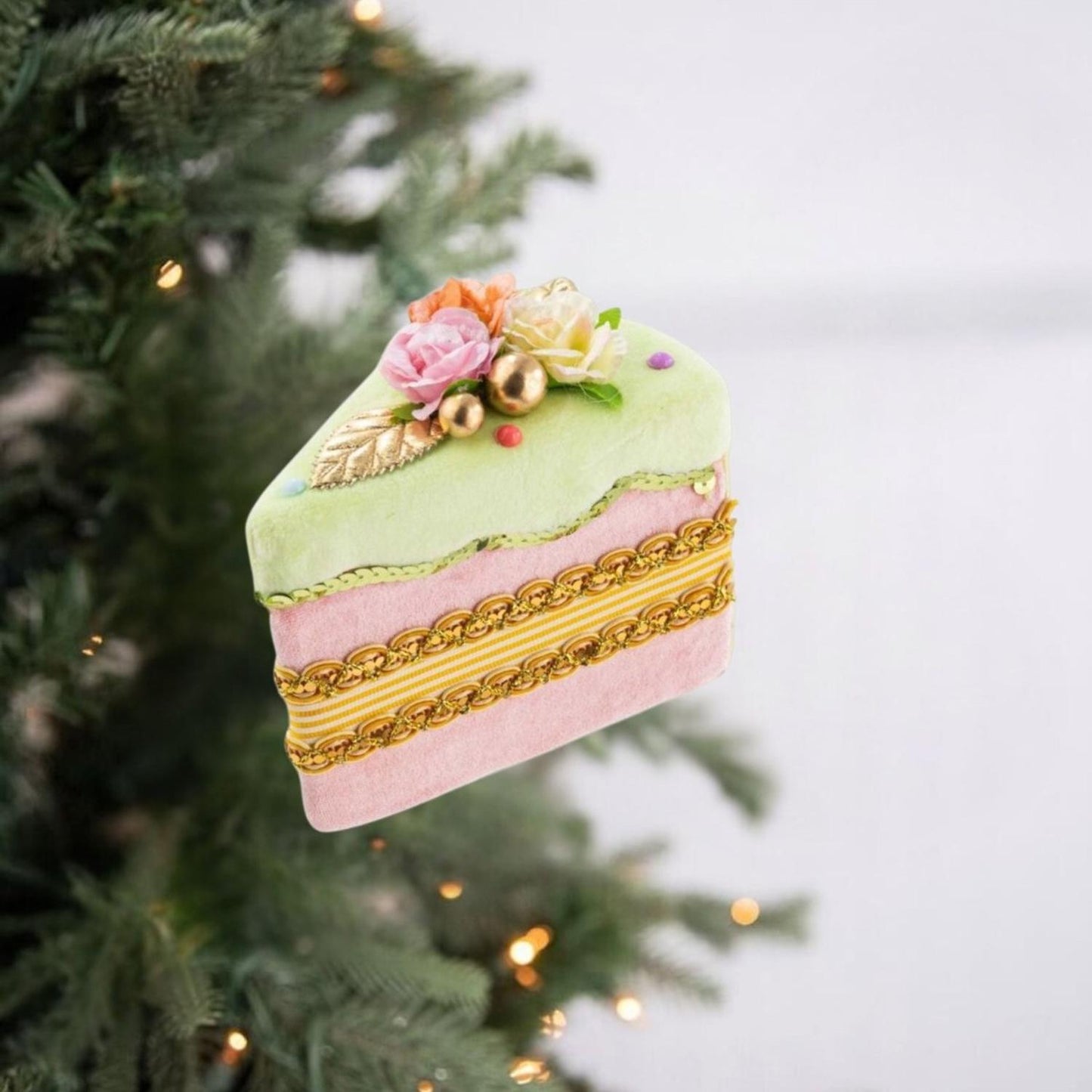4.5in Pink Cake Slice Ornament
