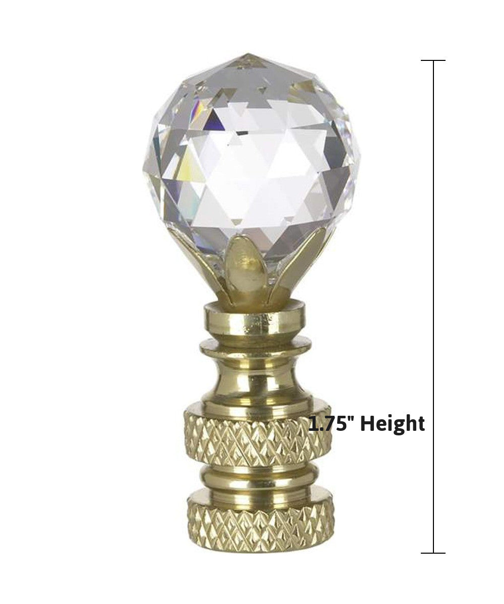 Stephanov Multi-Faceted Crystal Ball Ceiling Fan Pull, 2"h with 12" Polished Brass Chain