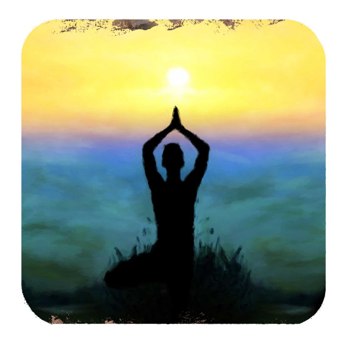Yoga Wooden Cork Coasters Gift Set of 4 by Nature Wonders - Nature Wildlife Decor - 95385C-S4
