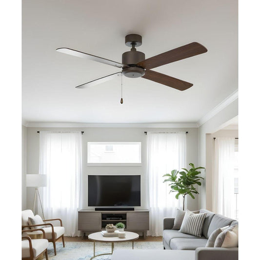 52" Aldea IV 4-Blade Ceiling Fan Oil Rubbed Bronze Motor Finish and Walnut Blade Finish