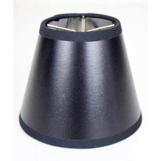 5"W x 4"H Set of 6 Black Parchment Silver-Lined Chandelier Lampshade