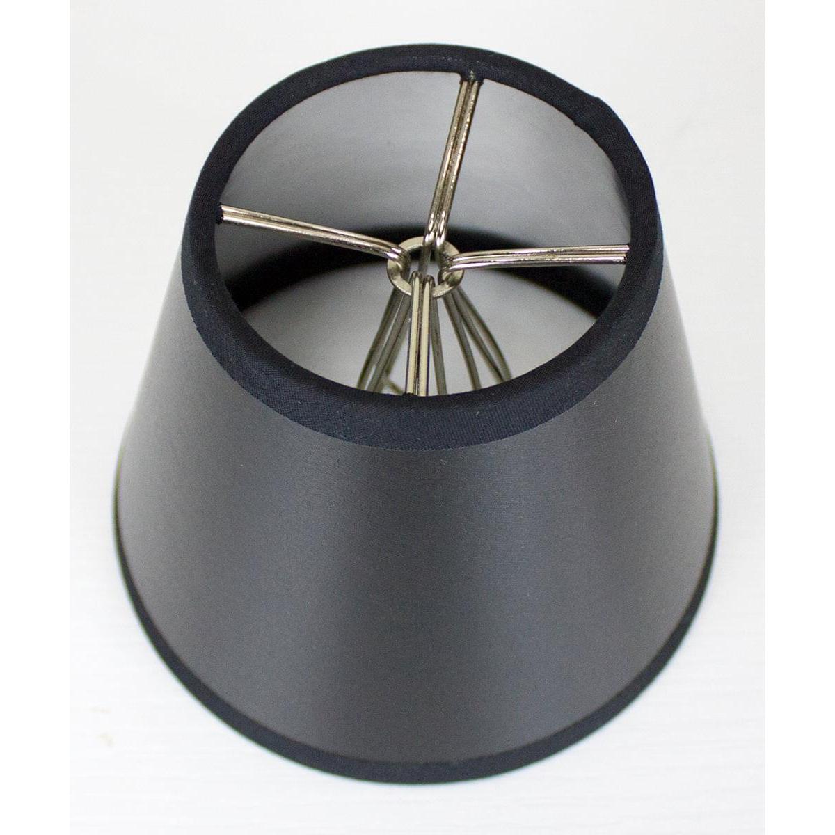 a black lamp shade with silver wire