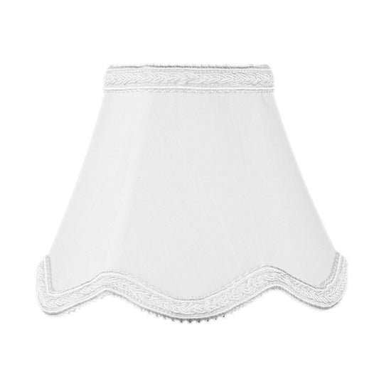 5"W x 4"H Set of 6 Down White Scallop Stretch Clip-on Candelabra Lampshade