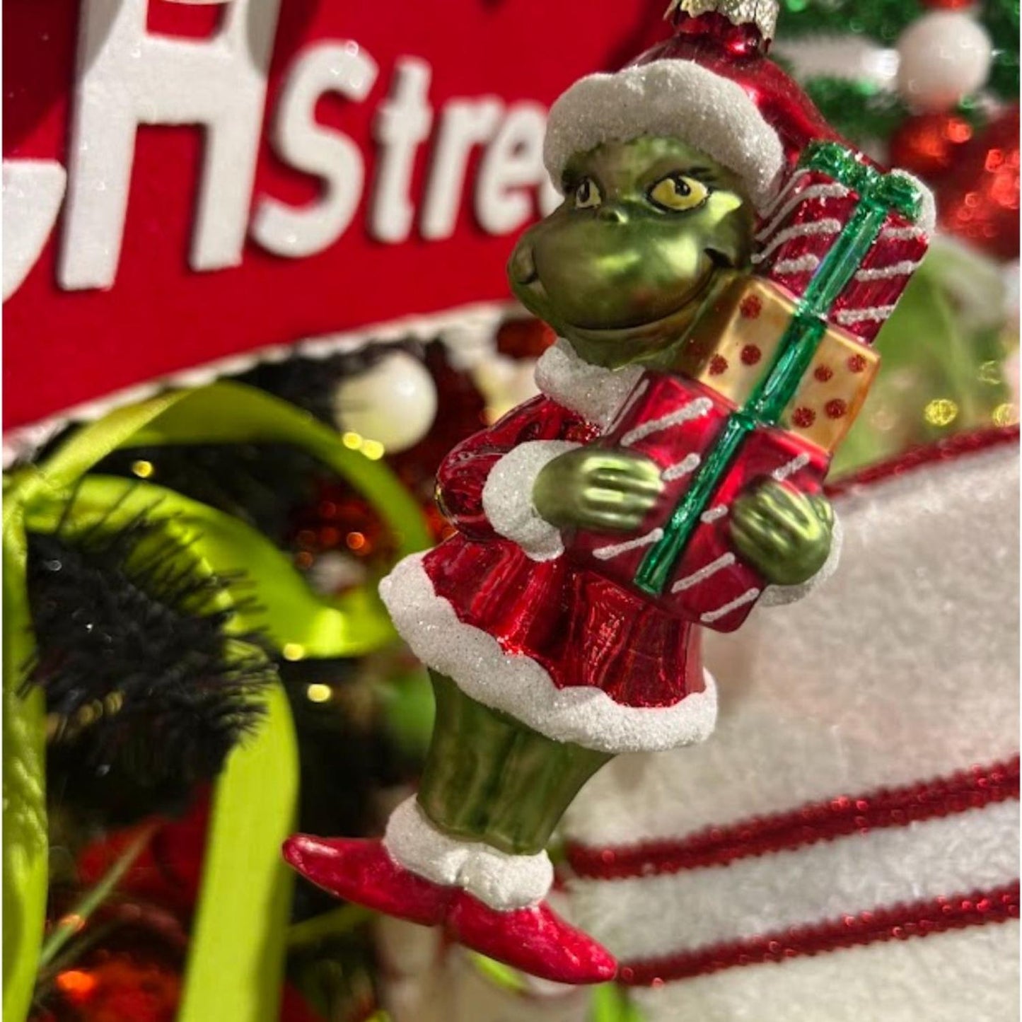 5.75" Glass Green Elf Ornament