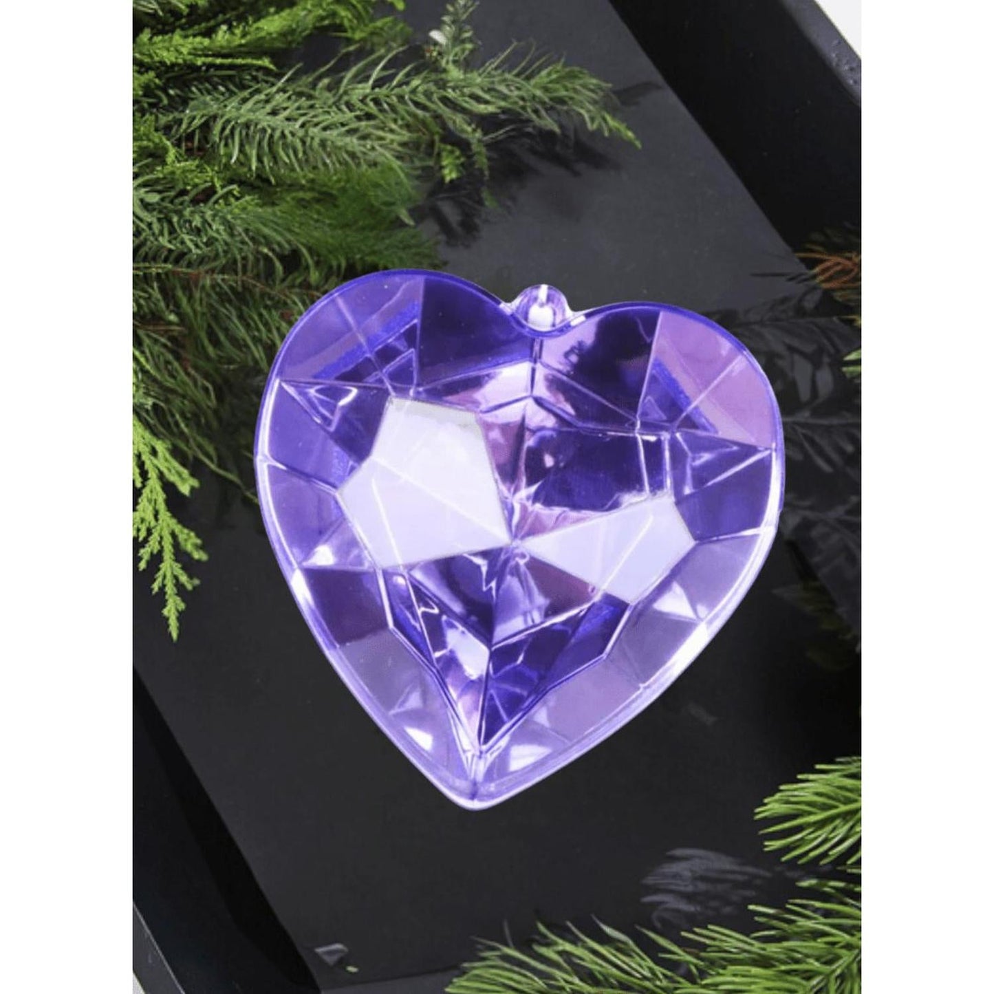 6" Acrylic Heart Jewel Ornament: Amethyst/Lavender