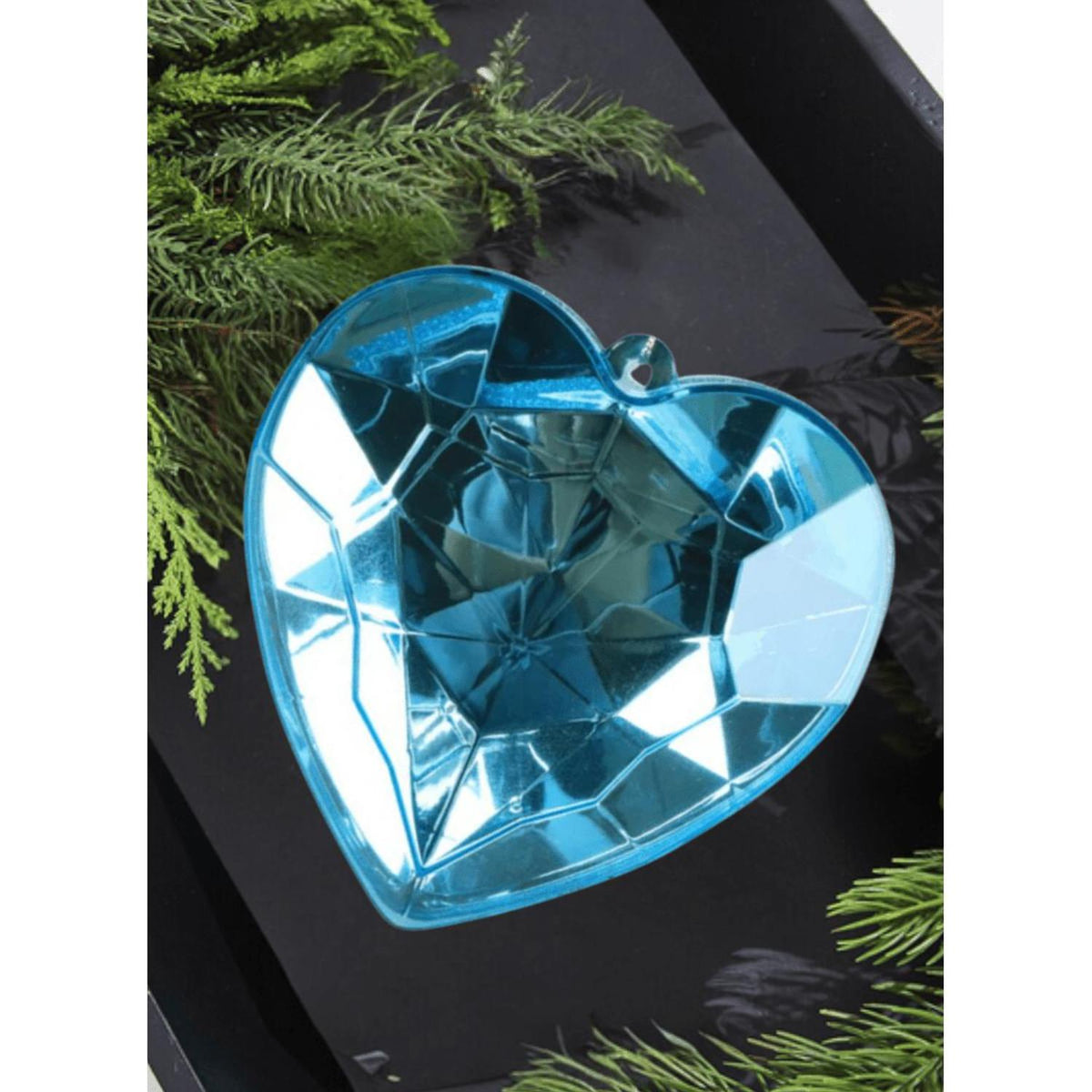 6" Acrylic Heart Jewel Ornament: Light Blue