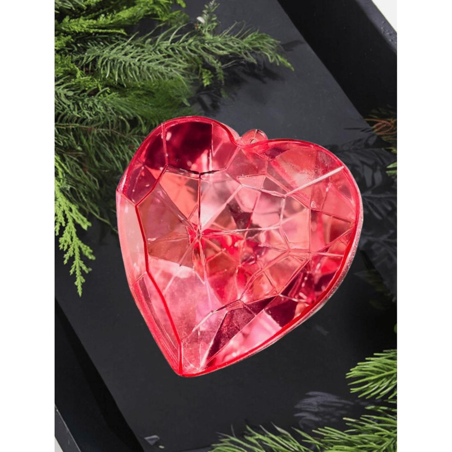 6" Acrylic Heart Jewel Ornament: Light Pink