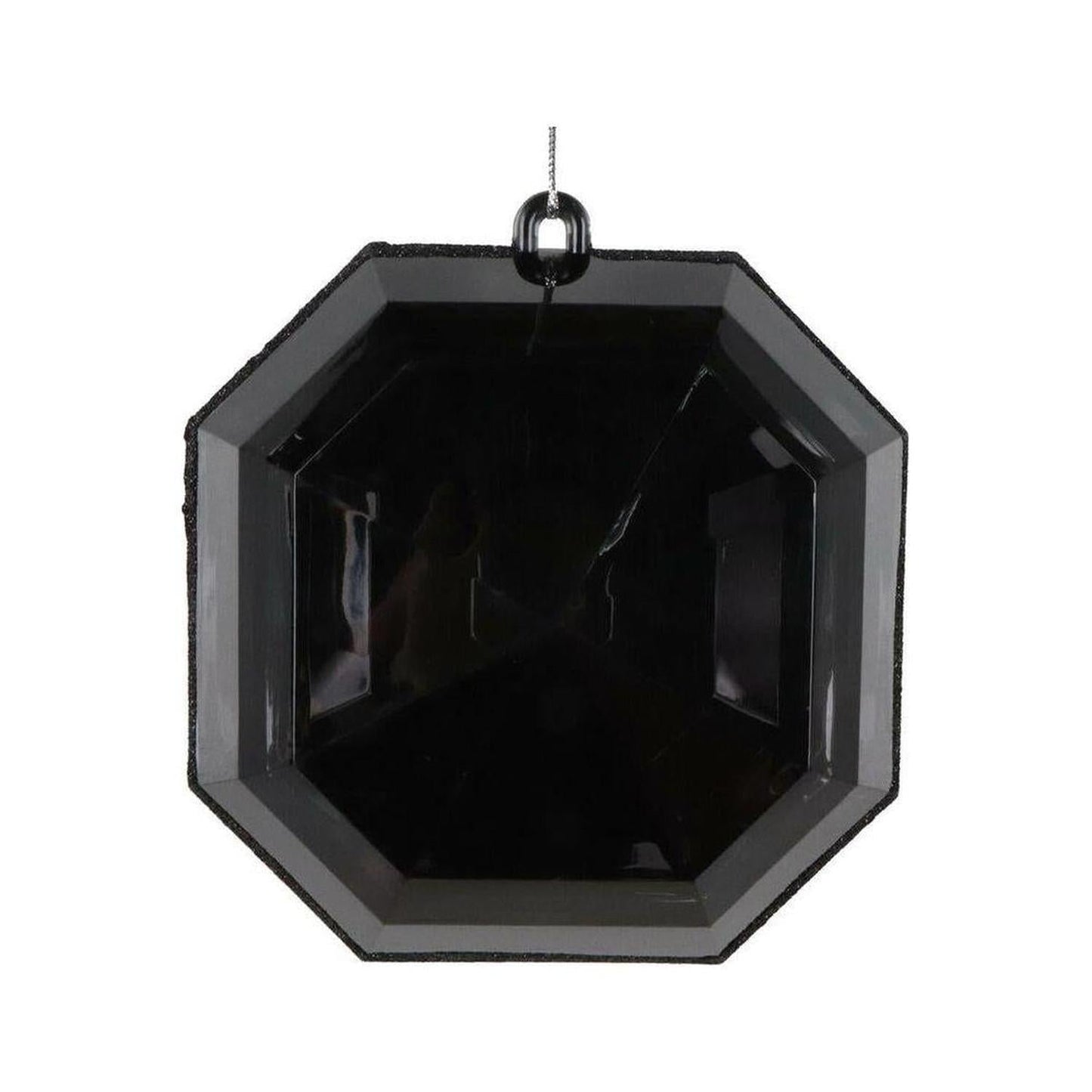 6" Acrylic Square Jewel Ornament: Black (Set of 2)
