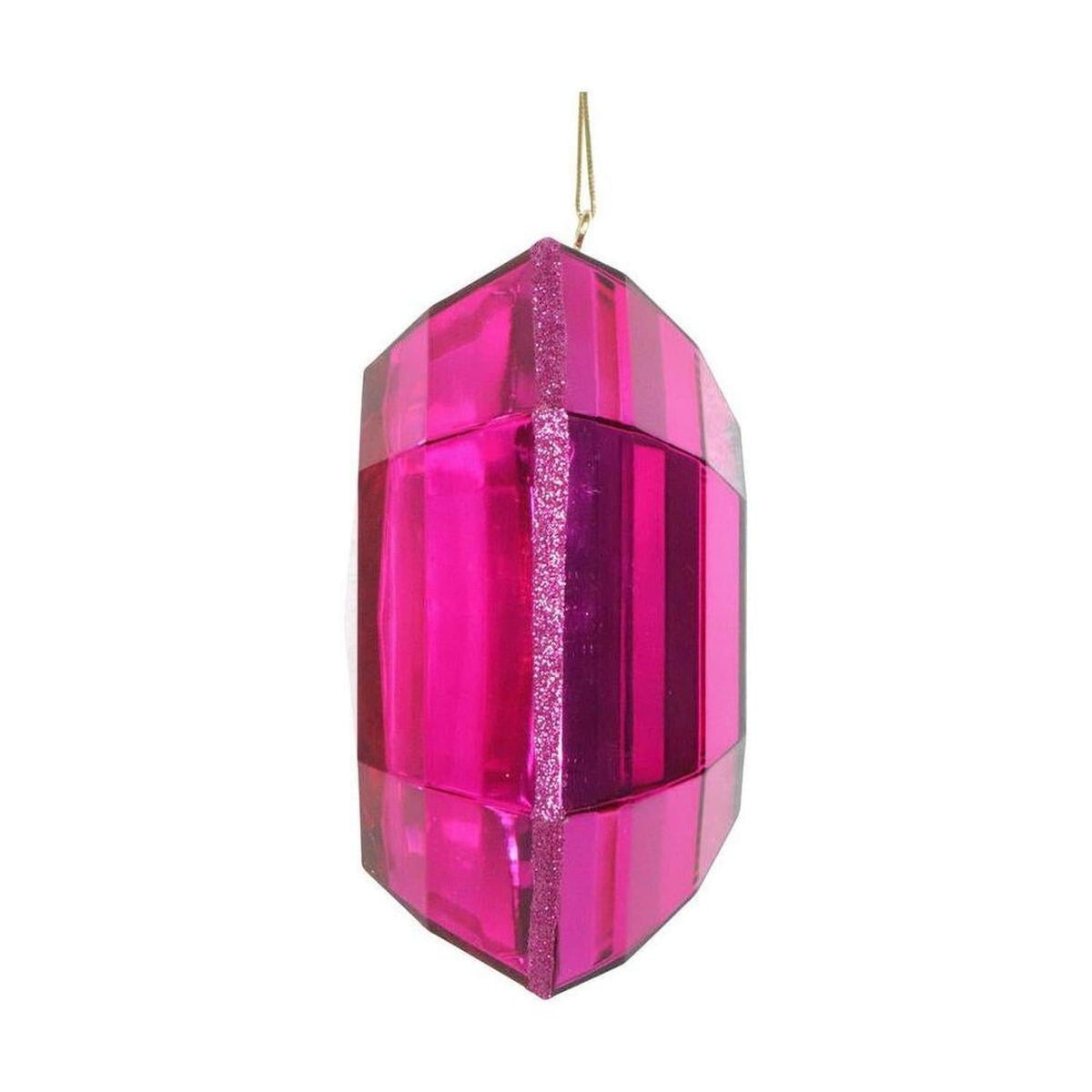 6" Acrylic Square Jewel Ornament: Pink (Set of 2)