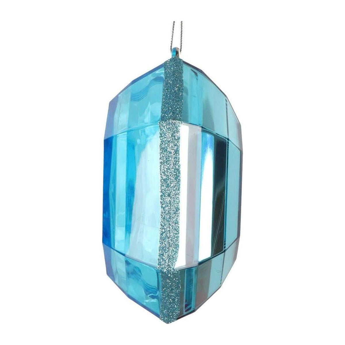 6" Acrylic Square Jewel Ornament: Turquoise (Set of 2)