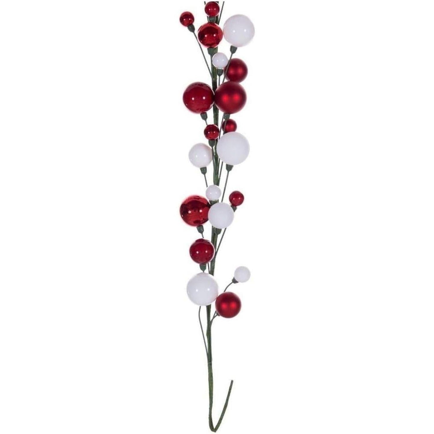 6' Ball Branch Garland: Red and White