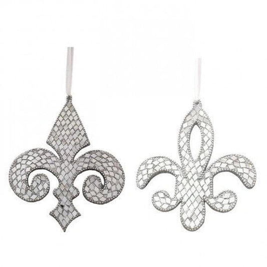 a pair of ornaments with a white background