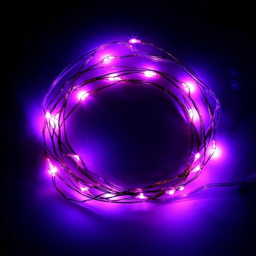 30 LED Silver Copper Fairy Lights - Battery Operated