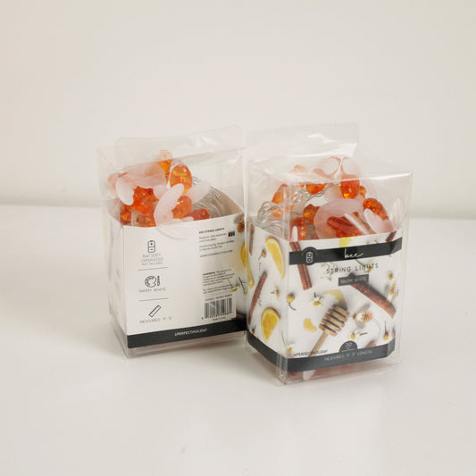 20 LED Battery Operated String Lights with Bees - Warm White (Style 2)