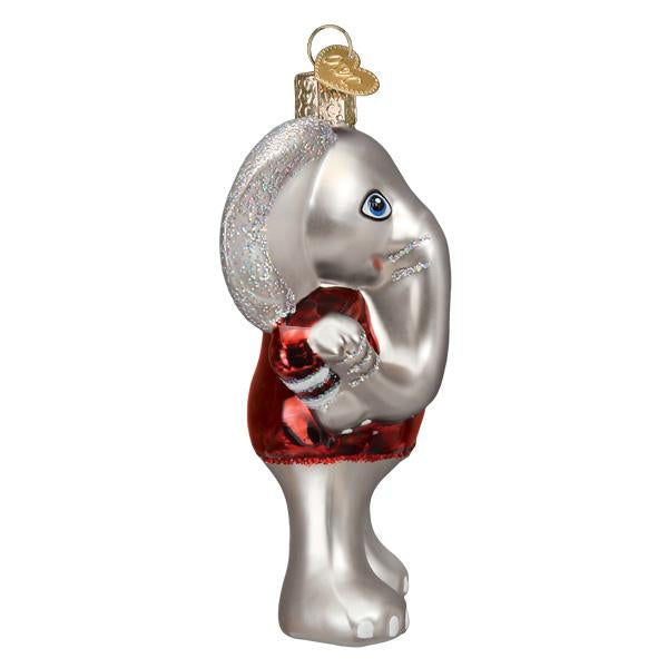 a silver elephant ornament